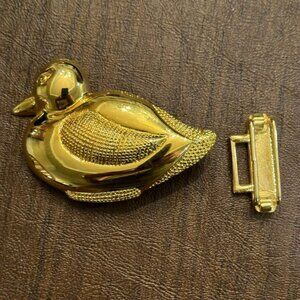 Dotty Smith Vintage Tectured Gold Duck Belt Buckle